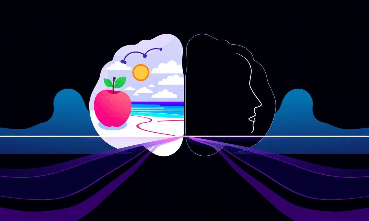 Illustration of the visualization spectrum showing vivid imagery versus aphantasia